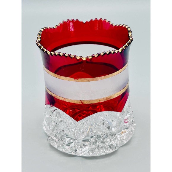 EAPG Duncan Miller Button Arches Ruby Flash Spoon Holder - Picture 4 of 5